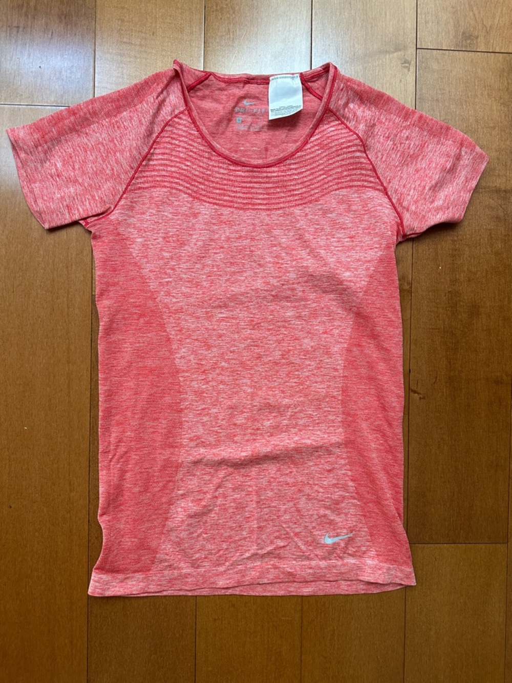 Nike Red Flyknit Dri-Fit Short-Sleeve Active Tee